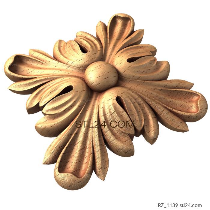 Rozette (Voronets simple, RZ_1139) 3D models for cnc